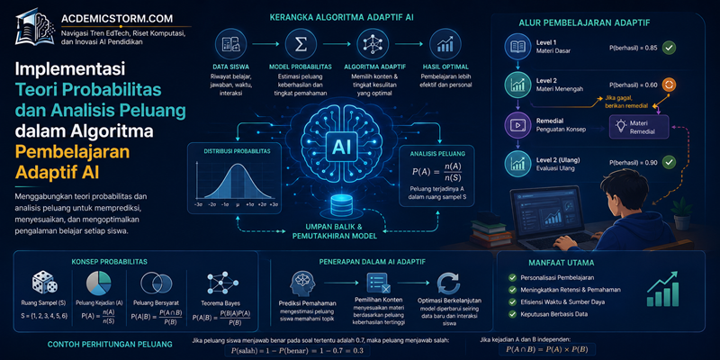 Implementasi Teori Probabilitas dan Analisis Peluang dalam Algoritma Pembelajaran Adaptif AI