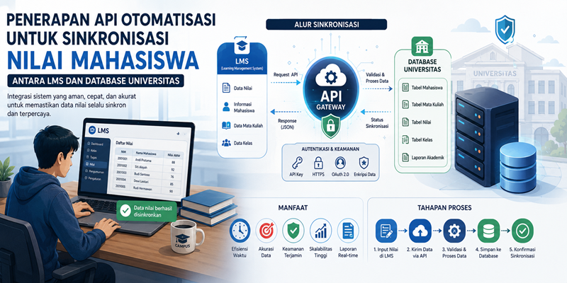 Penerapan API Otomatisasi untuk Sinkronisasi Nilai Mahasiswa Antara LMS dan Database Universitas