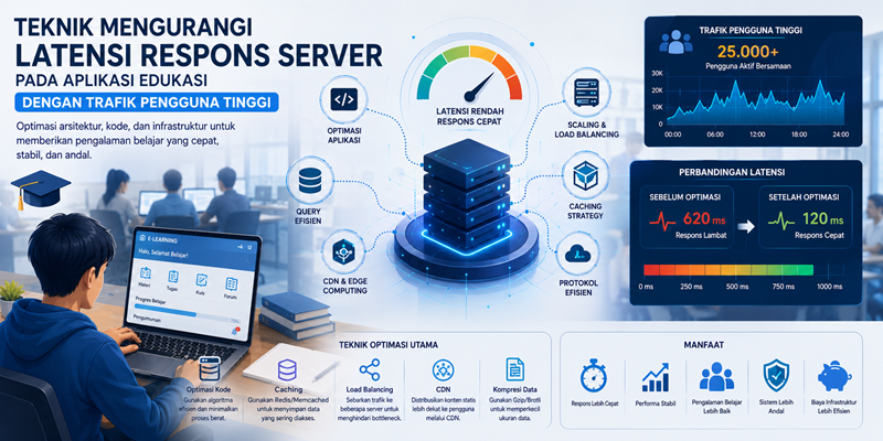Teknik Mengurangi Latensi Respons Server pada Aplikasi Edukasi dengan Trafik Pengguna Tinggi